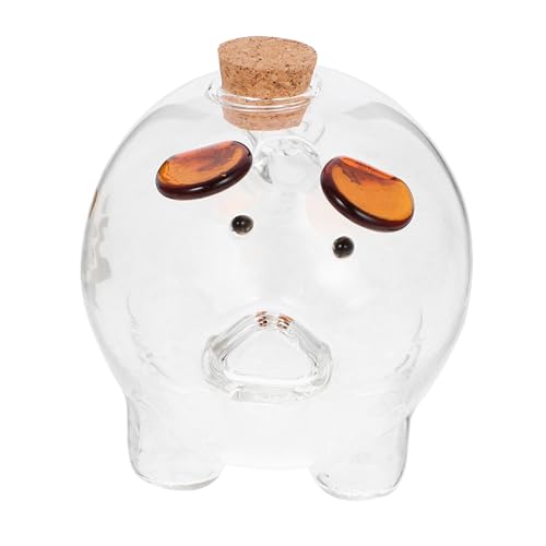 LRXIYODE Glas spardose Transparent Flachboden Stabile Desktop sparbüchse Sparhilfe Geschenkidee Dekorativ von LRXIYODE