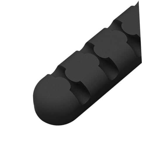 LRXIYODE Kabelhalter aus Flexiblem Silikon Selbstklebend Kabelorganizer mit Steckplätzen Kabelmanagement für Schreibtisch USB und Ladekabel Vielseitiger Kabelwinder in Schwarz von LRXIYODE