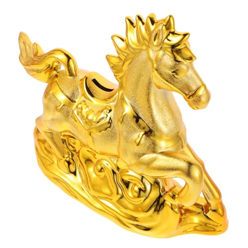 LRXIYODE Keramik-sparbüchse Pferd Zodiac Horse Figurine Robustes Porzellan Kunstvolle Gestaltung Dekoratives Tischornament für Büro und Zuhause Glücksbringer für Wohlstand und Erfolg von LRXIYODE