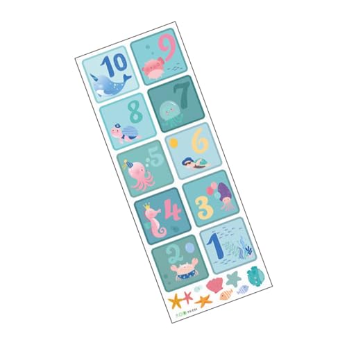 LRXIYODE Kinderzimmer Bodensticker Meerjungfrau Motiv Selbstklebend Abnehmbar Wasserfest Dekorativer Hopscotch Spielaufkleber für Kindergarten und Zuhause Cartoon Meerwelt Design von LRXIYODE