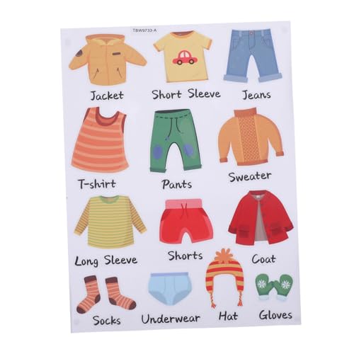 LRXIYODE Kleideretiketten Aufkleber PVC Selbstklebend Praktische Kleidungssortierung für Jungen Einfache Anwendung Glatten Flächen Sichere Materialqualität für Kinderschrank und Decor von LRXIYODE