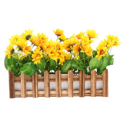 LRXIYODE Künstliche Sonnenblume im Topf mit Zaun Realistische Outdoor Blumendekoration Lebensechte Kunstpflanze für Zimmer und Schreibtischdekor Pflegeleicht und Farbintensiv LRXIYODE Künstliche Sonnenblume im Topf mit Zaun Realistische Outdoor Blumendekoration Lebensechte Kunstpflanze für Zimmer und Schreibtischdekor Pflegeleicht und Farbintensiv von LRXIYODE