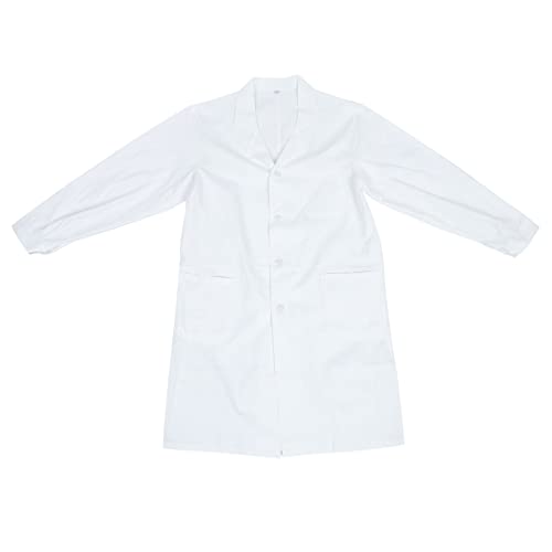 LRXIYODE Laboratory Coat Weißer Arztkittel Langarm Baumwollkittel für Damen und Herren mit Taschen für Laborarbeiten Schutz vor Spritzern und Schmutz Atmungsaktiv und Langlebig von LRXIYODE