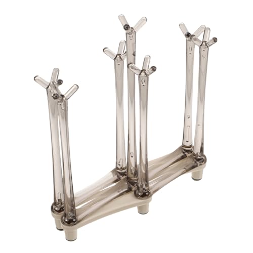 LRXIYODE Retractable Cup Drying Rack Adjustable Kitchen Stand für Flaschen und Tassen Abtropfgestell für Zuhause Büro und Gastronomie Praktischer Küchenhelfer Cremeweiß von LRXIYODE