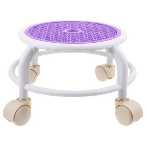 LRXIYODE Runder Kleiner Rollhocker mit Drehbaren Rädern Niedriger Sitzhocker Verschleißfest Beweglich Multifunktional für Haushalt und Reinigung Praktischer Rollhocker für Flexibles Sitzen von LRXIYODE