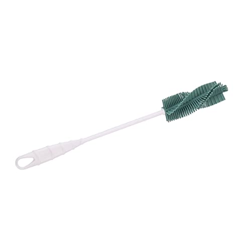LRXIYODE Silikon Flaschenbürste mit Langem Griff Flexible Reinigungsbürste für Babyflaschen Trinkflaschen und Gläser Schonend und Kratzfrei Grün für Schwer Zugängliche Stellen von LRXIYODE