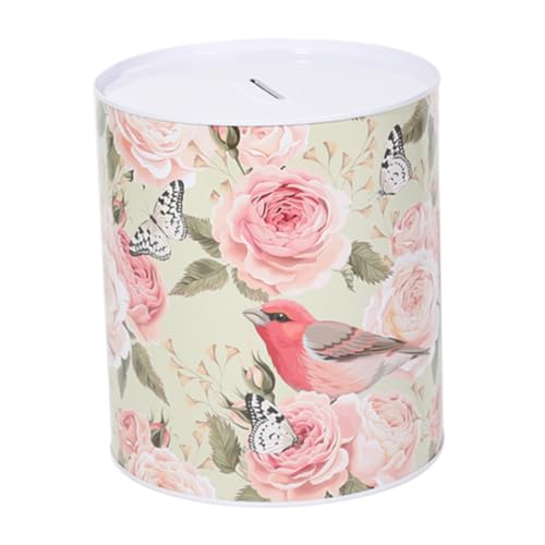 LRXIYODE Tinplate Sparbüchse mit Vintage Blumenmuster Robuste Geldkassette mit Öffnung Niedliche Spardose für Leichte Langlebige Münzbox für Schreibtisch und LRXIYODE Tinplate Sparbüchse mit Vintage Blumenmuster Robuste Geldkassette mit Öffnung Niedliche Spardose für Leichte Langlebige Münzbox für Schreibtisch und von LRXIYODE
