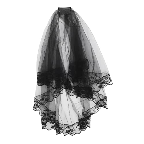 LRXIYODE Vintage Spitze Tüll Schleier Kurzer Hochzeits und Halloween Velours für Cosplay Partys Elegantes Design Leicht Tragbar für Besondere Anlässe LRXIYODE Vintage Spitze Tüll Schleier Kurzer Hochzeits und Halloween Velours für Cosplay Partys Elegantes Design Leicht Tragbar für Besondere Anlässe von LRXIYODE