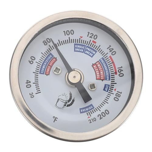 LRXIYODE Weinthermometer für Präzise Temperaturmessung Bimetallisches Axialthermometer mit Klarer für Weinherstellung und Brauprozess Einfache Installation und Genaue Ablesungen für und von LRXIYODE