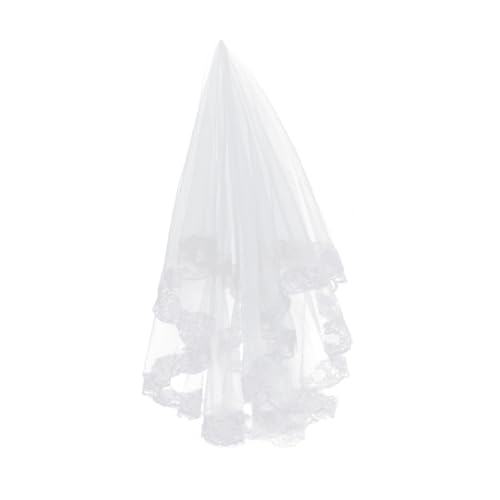 LRXIYODE Weißer Brautschleier mit Spitzenstickerei Einlagiger Tüllschleier Dekoratives Spitzenmuster Langlebig und Elegant Geeignet für Hochzeiten Abendveranstaltungen und Festliche Anlässe LRXIYODE Weißer Brautschleier mit Spitzenstickerei Einlagiger Tüllschleier Dekoratives Spitzenmuster Langlebig und Elegant Geeignet für Hochzeiten Abendveranstaltungen und Festliche Anlässe von LRXIYODE