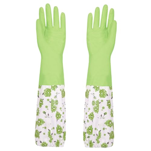 LRXIYODE Winterliche Gepolsterte Waschhandschuhe mit Rutschfester Oberfläche Verdicktes Futter Langlebige Küchenhandschuhe für Haushalt und Reinigung Grün Schützend und Warm für Kalte von LRXIYODE