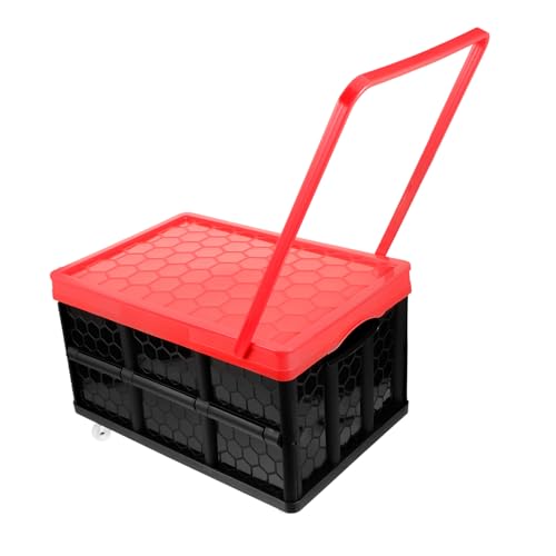 LRXIYODE zusammenklappbare Aufbewahrungsbox Multifunktionaler Klappwagen faltbar zusammenklappbare Kiste mit Rädern zusammenklappbarer Aufbewahrungshalter Kofferraumorganisator Plastik von LRXIYODE
