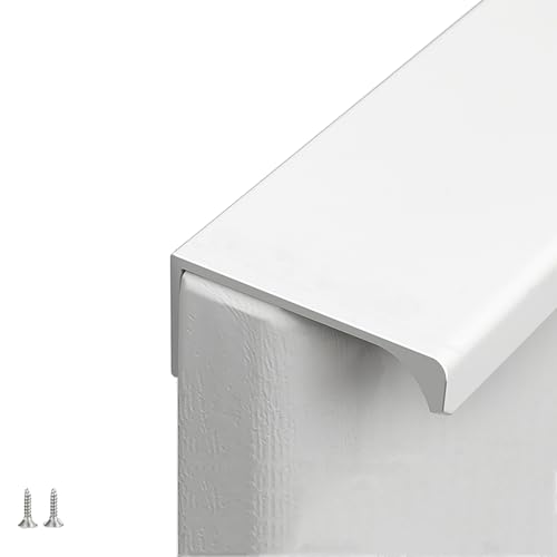 LRYELWA 1x Möbelgriffe Versteckter Türgriff Schrankgriffe Küchengriffe Aluminium Schubladengriff Unsichtbare Griffe für Kleiderschrank Nachttische Kommoden,mit Schrauben (Length 1500mm,White) von LRYELWA