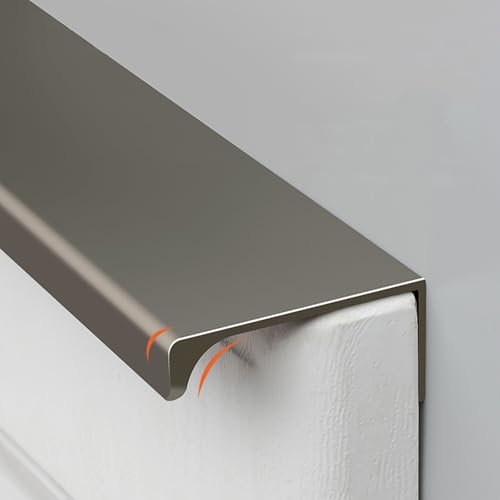 LRYELWA 1x Möbelgriffe Versteckter Türgriff Schrankgriffe Küchengriffe Aluminium Schubladengriff Unsichtbare Griffe für Kleiderschrank Nachttische Kommoden,mit Schrauben (Length 400mm,Bronze) von LRYELWA