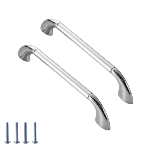 LRYELWA 2 Stück Bügelgriffe Möbelgriffe Küchenschrankgriffe Türgriffe Zinklegierung Schrankgriffe Schubladenknöpfe für Kleiderschrank,Kommoden,mit Schrauben (Lochabstand 192mm,Silber) von LRYELWA