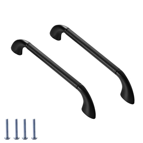 LRYELWA 2 Stück Bügelgriffe Möbelgriffe Küchenschrankgriffe Türgriffe Zinklegierung Schrankgriffe Schubladenknöpfe für Kleiderschrank,Kommoden,mit Schrauben (Lochabstand 256mm,Schwarz) von LRYELWA