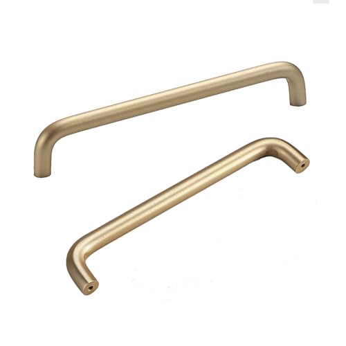LRYELWA 2x Schrankgriffe Küchenschrank Griffe Aluminiumlegierung Türgriffe Schubladenknöpfe Möbelgriffe Bogengriffe für Badezimmer Schlafzimmer Kleiderschrank,mit Schrauben (Länge 800mm,Gold) von LRYELWA
