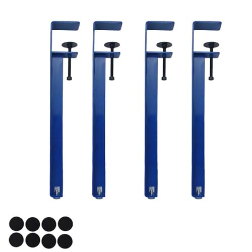 LRYELWA 4 Stück Möbelfüße Metallfüsse Tischbeine Verstellbare Sockelfuß F-förmige Tischkufen Tischgestell für Couchtisch,Esstisch,Schreibtisch,Sitzbank,Kein Bohren erforderlich (Blau,71cm) von LRYELWA