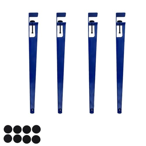 LRYELWA 4 Stück Möbelfüße Metallfüsse Tischbeine Verstellbare Sockelfuß F-förmige Tischkufen Tischgestell für Couchtisch,Esstisch,Schreibtisch,Sitzbank,Kein Bohren erforderlich (Blau,76cm) von LRYELWA