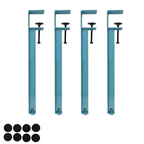 LRYELWA 4 Stück Möbelfüße Metallfüsse Tischbeine Verstellbare Sockelfuß F-förmige Tischkufen Tischgestell für Couchtisch,Esstisch,Schreibtisch,Sitzbank,Kein Bohren erforderlich (Blau-A,71cm) von LRYELWA