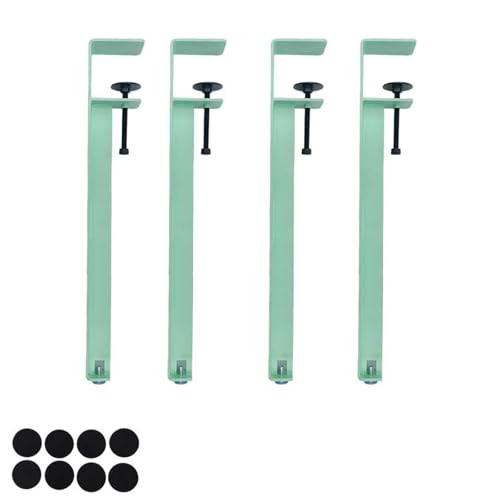 LRYELWA 4 Stück Möbelfüße Metallfüsse Tischbeine Verstellbare Sockelfuß F-förmige Tischkufen Tischgestell für Couchtisch,Esstisch,Schreibtisch,Sitzbank,Kein Bohren erforderlich (Grün,40cm) von LRYELWA