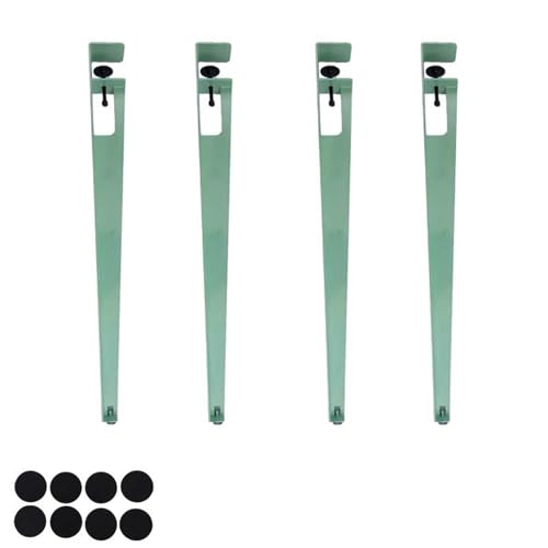 LRYELWA 4 Stück Möbelfüße Metallfüsse Tischbeine Verstellbare Sockelfuß F-förmige Tischkufen Tischgestell für Couchtisch,Esstisch,Schreibtisch,Sitzbank,Kein Bohren erforderlich (Grün,76cm) von LRYELWA