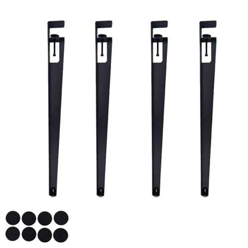 LRYELWA 4 Stück Möbelfüße Metallfüsse Tischbeine Verstellbare Sockelfuß F-förmige Tischkufen Tischgestell für Couchtisch,Esstisch,Schreibtisch,Sitzbank,Kein Bohren erforderlich (Schwarz,76cm) von LRYELWA