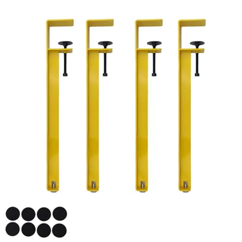 LRYELWA 4 Stück Möbelfüße Metallfüsse Tischbeine Verstellbare Sockelfuß F-förmige Tischkufen Tischgestell für Couchtisch,Esstisch,Schreibtisch,Sitzbank,Kein Bohren erforderlich (Weiß,71cm) von LRYELWA
