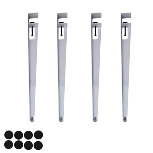 LRYELWA 4 Stück Möbelfüße Metallfüsse Tischbeine Verstellbare Sockelfuß F-förmige Tischkufen Tischgestell für Couchtisch,Esstisch,Schreibtisch,Sitzbank,Kein Bohren erforderlich (Weiß,76cm) von LRYELWA