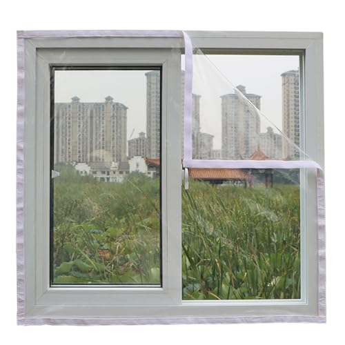 LRYELWA Fenster-Isolierfolie,Transparente Isolierfolie zur Wärmedämmung an Fenstern,Winter Kälteschutz Winddichte Fensterisolierung Selbstklebend Wiederverwendbar,Anpassbar (140*120cm) von LRYELWA