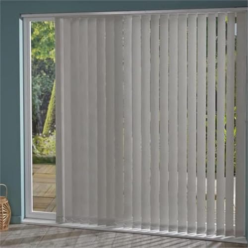 LRYELWA Lamellenvorhang Grau Vertikaljalousie Komplettset Nach Maß,Lichtfilterung Lamellen Fenster Rollo Flächenvorhang Schiebevorhang für Tür und Fenster,Breite x Höhe (135cm x 160cm) von LRYELWA