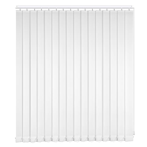 LRYELWA Lamellenvorhang Vertikaljalousie Sichtschutz Sonnenschutz Verdunkelungsgardine Lichtundurchlässig Lamellen Jalousette für Fenster,Türen,Inklusive Montagematerial (White,100cm x 160cm) von LRYELWA