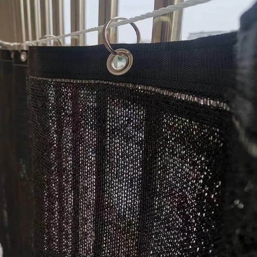 LRYELWA Schattierungsnetz Sonnenschutz Netz Schattennetz mit ösen Leicht und Haltbarkeit Sonnensegel für Außenbereich Garten Terrasse Gewächshaus,mit Seil und Ring,Anpassbar (2m x 3.5m,Schwarz) von LRYELWA