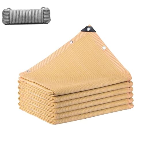 LRYELWA Sonnensegel Schattierungsnetz Schattiernetz mit ösen,HDPE Sonnenschutz Wetterbeständig Atmungsaktiv UV-Schutz für Außenbereich Terrasse Balkon Garten,mit Seil (8m x 9m) von LRYELWA