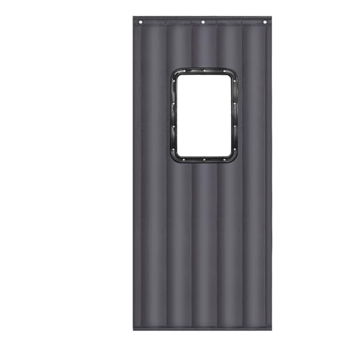 LRYELWA Wärmeschutzvorhang für Türen,Türvorhang Winter Winddicht Kälteschutz Isolier Schutz Vorhang mit Transparentem Fenster,für Drinnen und Draußen,mit Schrauben und Haken (90cm x 250cm,Grau) LRYELWA Wärmeschutzvorhang für Türen,Türvorhang Winter Winddicht Kälteschutz Isolier Schutz Vorhang mit Transparentem Fenster,für Drinnen und Draußen,mit Schrauben und Haken (90cm x 250cm,Grau) von LRYELWA