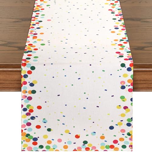 LRartdeco Tischläufer Festival Deko Tischdecke Bunt Luftballons Table Runner 33x183cm Tisch Läufer 1 Stück Moderner Mode Tischlaufer für Partys Geburtstage Hochzeiten Usw Dekoration von LRartdeco