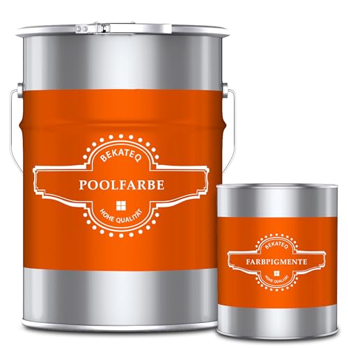BEKATEQ Poolfarbe RAL5012 Lichtblau 2,5l I Seidenglänzende Schwimmbadfarbe für Becken, Teich & Brunnen aus Beton, Mauerwerk & Putz I Chlorkautschuk Schwimmbeckenfarbe Pool Beschichtung LS-400 von BEKATEQ