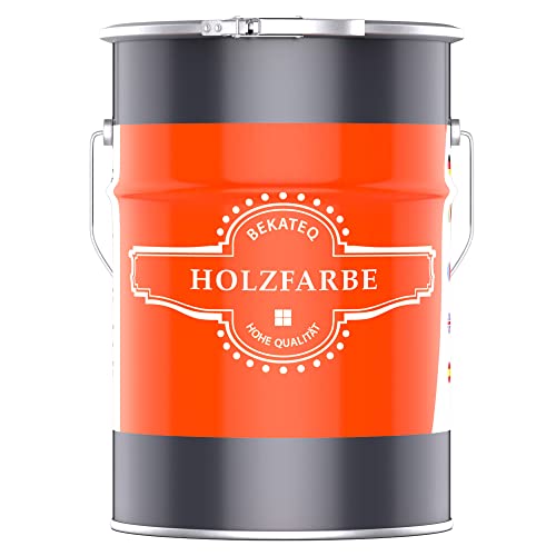 Wetterschutzfarbe Weiß 10l, Holzlack, Holzfarbe, Holzschutzfarbe Holzschutz vor Nässe, Verwitterung & UV-Strahlen - Holz Decklack lösemittelfrei, schnelltrocknend, hochdeckend - BEKATEQ LS-420 von BEKATEQ