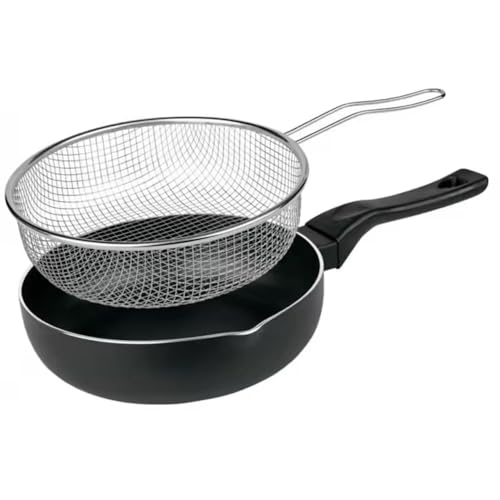 LS Kitchen - Fritteusepfanne mit Korb - Schnelle Induktion - Fritier-Bratpfanne mit Antihaftbeschichtung - Frittierpfanne - Pfanne mit Frittierkorb - Ø 28 cm von LS Kitchen