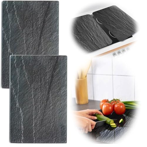 LS-LebenStil 2´er Set Glas Herdabdeckplatten Schiefer 52x30cm Glasschneidebrett Schneidebrett Kochfeld Herdabdeckung Abdeckung Glaskeramikfeld Induktion Serviertablett LS-LebenStil 2´er Set Glas Herdabdeckplatten Schiefer 52x30cm Glasschneidebrett Schneidebrett Kochfeld Herdabdeckung Abdeckung Glaskeramikfeld Induktion Serviertablett von LS-LebenStil