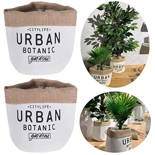 LS-LebenStil 2X Pouch Blumentopf Übertopf 21x21cm Textil-Topf Blumenkorb Pflanztopf von LS-LebenStil