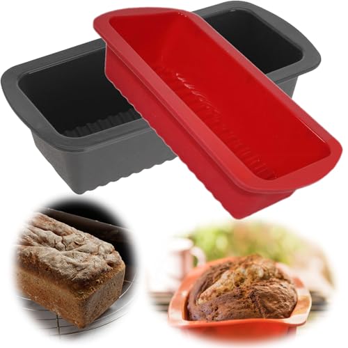 LS-LebenStil 2x Silikon Königskuchenform Kastenform 27cm - Set 2 Stück - Silikonform Rechteckig - KöKu-Form Brotbackform Kuchenform Flexibel Antihaft Silikonbackform Backform für Kuchen und Brot von LS-LebenStil