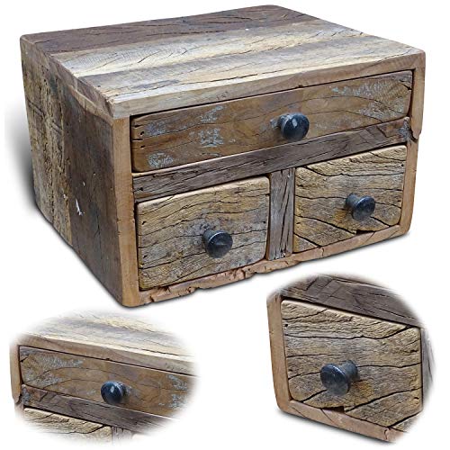 LS-LebenStil Aufbwahrungsbox 30cm Recycelt Schubladenbox Vintage Holzbox Ordnungsbox von LS-LebenStil