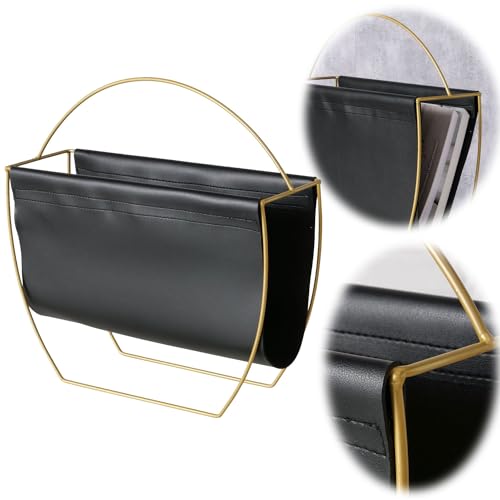 LS-LebenStil Eleganter Zeitungskorb Schwarz Gold 40cm Zeitungsständer Zeitschriftenständer Magazinständer von LS-LebenStil