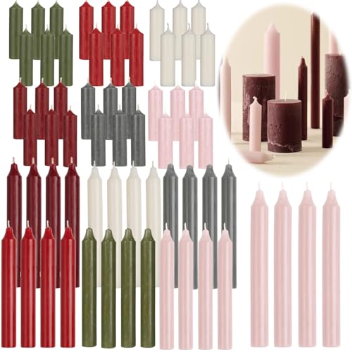 LS-LebenStil Exklusive Stabkerzen 4 Stück Ribe Rustik Set Rosa/Antikrosa 18x2,2cm - iB Laursen Denmark - Spitzkerzen Tafelkerzen für Tischdeko Hochzeit Taufe Advent Weihnachten Unparfümiert von LS-LebenStil