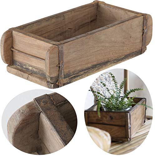 LS-LebenStil Holz Aufbewahrung-Box Ziegelform 32x15x10cm Vintage Cutlery Dekoration von LS-LebenStil