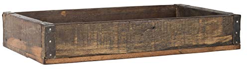 LS-LebenStil Holz Unika Aufbewahrung-Box 35x20x6cm Braun Servier-Tablett Ziegelform von LS-LebenStil