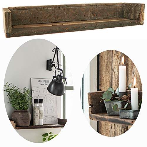 LS-LebenStil Holz Wand-Regal Ziegelform Braun 60cm Wandboard Küchen-Regal Bücherregal Recycelt Badregal, Ablageboard, Gewürzregal, Dekoregal, Schweberegal nachhaltig Upcycling von LS-LebenStil