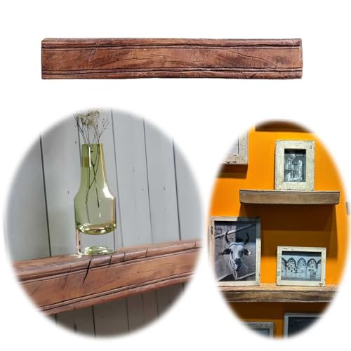 LS-LebenStil Holz Wandregal Bilderregal 45cm Braun Recycelt Fundholz Wandbalken Bilderrahmenleiste Fotoleiste Wandablage für Bilderrahmen Bücherregal Küchenregal Wandboard Ablageboard Wohnzimmer von LS-LebenStil