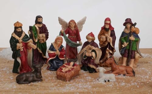 LS-LebenStil Krippenfiguren Set 10cm 11 Figuren bunt Krippe Krippenset handbemalt von LS-LebenStil